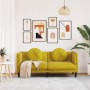 Sofá con cojines 2 plazas terciopelo amarillo