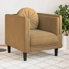 Sessel mit braunem Wildlederimitat-Kissen. von vidaXL, Sofas - Ref: Foro24-372631, Preis: 174,24 €, Rabatt: %