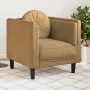 Sessel mit braunem Wildlederimitat-Kissen. von vidaXL, Sofas - Ref: Foro24-372631, Preis: 176,84 €, Rabatt: %