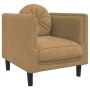 Sillón con cojín de cuero sintético de ante marrón by vidaXL, Sofas - Ref: Foro24-372631, Price: 176,84 €, Discount: %