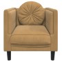 Sillón con cojín de cuero sintético de ante marrón by vidaXL, Sofas - Ref: Foro24-372631, Price: 176,84 €, Discount: %