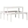 Picknicktisch aus massivem weißem Kiefernholz 110x134x75 cm von vidaXL, Gartentische - Ref: Foro24-832558, Preis: 102,23 €, R...