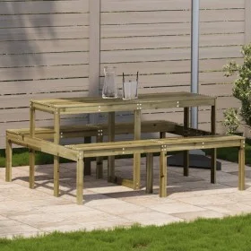 Mesa de pícnic madera pino impregnada 160x134x75 cm de vidaXL, Mesas de jardín - Ref: Foro24-832566, Precio: 132,50 €, Descue...