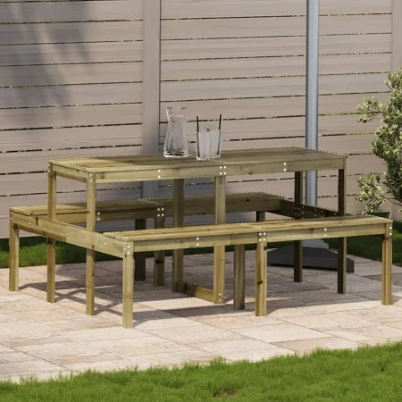 Mesa de pícnic madera pino impregnada 160x134x75 cm by vidaXL, Garden tables - Ref: Foro24-832566, Price: 132,46 €, Discount: %