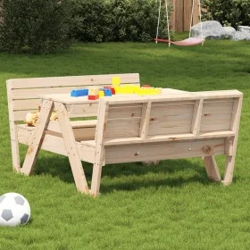 Mesa de pícnic para niños madera maciza de pino 88x122x58 cm by vidaXL, Garden tables - Ref: Foro24-832601, Price: 105,51 €, ...