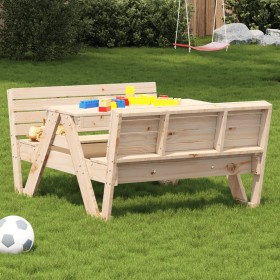 Mesa de pícnic para niños madera maciza de pino 88x122x58 cm