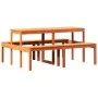 Massiver Kiefernholz-Picknicktisch in brauner Wachsoberfläche, 160x134x75 cm. von vidaXL, Gartentische - Ref: Foro24-844648, ...