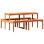 Mesa de pícnic madera maciza de pino marrón cera 160x134x75 cm by vidaXL, Garden tables - Ref: Foro24-844648, Price: 163,30 €...