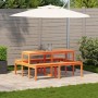 Mesa de pícnic madera maciza de pino marrón cera 160x134x75 cm by vidaXL, Garden tables - Ref: Foro24-844648, Price: 163,30 €...