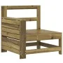 Sofá de jardín con reposabrazo mesa auxiliar madera impregnada by vidaXL, Modular outdoor sofas - Ref: Foro24-844882, Price: ...