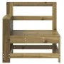 Sofá de jardín con reposabrazo mesa auxiliar madera impregnada by vidaXL, Modular outdoor sofas - Ref: Foro24-844882, Price: ...