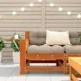 Sofá de jardín con reposabrazo mesa auxiliar madera pino marrón by vidaXL, Modular outdoor sofas - Ref: Foro24-844880, Price:...