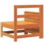 Sofá de jardín con reposabrazo mesa auxiliar madera pino marrón by vidaXL, Modular outdoor sofas - Ref: Foro24-844880, Price:...