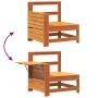 Sofá de jardín con reposabrazo mesa auxiliar madera pino marrón by vidaXL, Modular outdoor sofas - Ref: Foro24-844880, Price:...