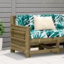 Sofá de jardín con reposabrazos y cojín madera pino impregnada by vidaXL, Modular outdoor sofas - Ref: Foro24-844924, Price: ...