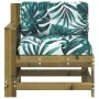 Sofá de jardín con reposabrazos y cojín madera pino impregnada by vidaXL, Modular outdoor sofas - Ref: Foro24-844924, Price: ...