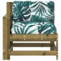 Sofá de jardín con reposabrazos y cojín madera pino impregnada by vidaXL, Modular outdoor sofas - Ref: Foro24-844924, Price: ...
