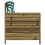 Sofá de jardín con reposabrazos y cojín madera pino impregnada by vidaXL, Modular outdoor sofas - Ref: Foro24-844924, Price: ...