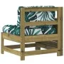 Sofá de jardín con reposabrazos y cojín madera pino impregnada by vidaXL, Modular outdoor sofas - Ref: Foro24-844924, Price: ...