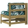 Sofá de jardín con reposabrazos y cojín madera pino impregnada by vidaXL, Modular outdoor sofas - Ref: Foro24-844924, Price: ...