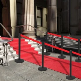 Airport type tape barrier with black steel supports by vidaXL, Safety barriers - Ref: Foro24-51161, Price: 73,18 €, Discount: %