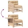 Sofá de jardín con reposabrazos y cojín madera maciza de pino by vidaXL, Modular outdoor sofas - Ref: Foro24-844913, Price: 8...