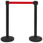Flughafen-Absperrband mit schwarzen Stahlstützen von vidaXL, Sicherheitsbarrieren - Ref: Foro24-51161, Preis: 75,13 €, Rabatt: %