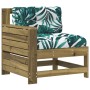 Sofá de jardín con reposabrazos y cojín madera pino impregnada by vidaXL, Modular outdoor sofas - Ref: Foro24-844918, Price: ...