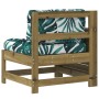 Gartensofa mit Armlehnen und Kissen aus imprägniertem Kiefernholz. von vidaXL, Modulare Sofas für den Außenbereich - Ref: For...