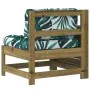 Sofá de jardín con reposabrazos y cojín madera pino impregnada by vidaXL, Modular outdoor sofas - Ref: Foro24-844918, Price: ...