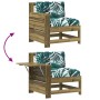 Gartensofa mit Armlehnen und Kissen aus imprägniertem Kiefernholz. von vidaXL, Modulare Sofas für den Außenbereich - Ref: For...