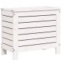 Gartenhocker aus massivem weißem Kiefernholz 62x31,5x52 cm von vidaXL, Modulare Sofas für den Außenbereich - Ref: Foro24-8448...