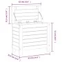 Gartenhocker aus massivem weißem Kiefernholz 62x31,5x52 cm von vidaXL, Modulare Sofas für den Außenbereich - Ref: Foro24-8448...