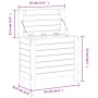 Taburete de jardín madera maciza de pino blanco 62x31,5x52 cm by vidaXL, Modular outdoor sofas - Ref: Foro24-844889, Price: 6...