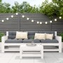 Gartenhocker aus massivem weißem Kiefernholz 62x30x32 cm von vidaXL, Modulare Sofas für den Außenbereich - Ref: Foro24-844894...