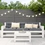 Taburete de jardín madera maciza de pino blanco 62x30x32 cm de vidaXL, Sofás modulares de exterior - Ref: Foro24-844894, Prec...
