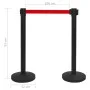Airport type tape barrier with black steel supports by vidaXL, Safety barriers - Ref: Foro24-51161, Price: 73,18 €, Discount: %