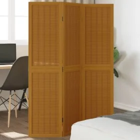 Biombo separador de 3 paneles madera maciza paulownia marrón by vidaXL, Room dividers - Ref: Foro24-358813, Price: 83,31 €, D...