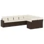 Set de sofás de jardín 9 pzas y cojines ratán sintético marrón by vidaXL, Garden sets - Ref: Foro24-3219433, Price: 598,18 €,...