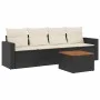 Gartenmöbel-Set 5-teilig mit schwarzen Polstern aus synthetischem Rattan von vidaXL, Gartensets - Ref: Foro24-3256329, Preis:...