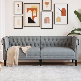 Dreisitziges Chesterfield-Sofa in hellem Grau aus Stoff. von vidaXL, Sofas - Ref: Foro24-372556, Preis: 275,48 €, Rabatt: %