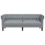 Sofá Chesterfield de 3 plazas tela gris claro by vidaXL, Sofas - Ref: Foro24-372556, Price: 275,48 €, Discount: %