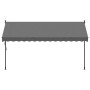 Toldo retráctil de tela y acero gris antracita 350x150 cm