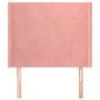 Cabecero con orejas de terciopelo rosa 83x16x118/128 cm