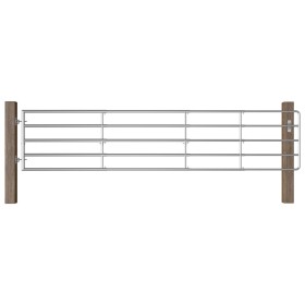 5-bar gate for silver-plated steel field (150-400)x90 cm by vidaXL, garden gates - Ref: Foro24-145987, Price: 258,34 €, Disco...