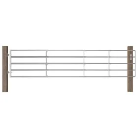 5-bar gate for silver-plated steel field (150-400)x90 cm by vidaXL, garden gates - Ref: Foro24-145987, Price: 264,43 €, Disco...