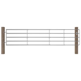 Cancela de 5 barras para campo acero plateado (150-400)x90 cm
