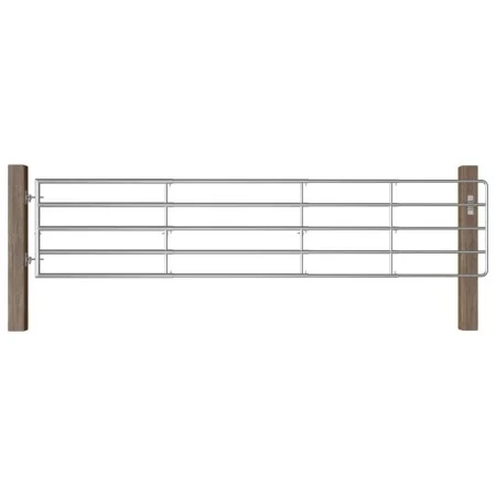 5-bar gate for silver-plated steel field (150-400)x90 cm by vidaXL, garden gates - Ref: Foro24-145987, Price: 264,43 €, Disco...