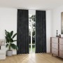Cortinas opacas y ganchos 2 uds terciopelo antracita 140x245 cm