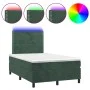 Boxspringbett mit Matratze und LED-Samt in Dunkelgrün, 120 x 190 cm von vidaXL, Betten und Lattenroste - Ref: Foro24-3270308,...